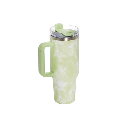 40oz Stainless Steel Travel Mug with Straw & Handle - Lunqara 