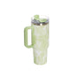 40oz Stainless Steel Travel Mug with Straw & Handle - Lunqara 