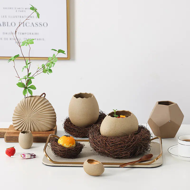 Creative Bird Nest Dessert Ceramic Bowl for Dining