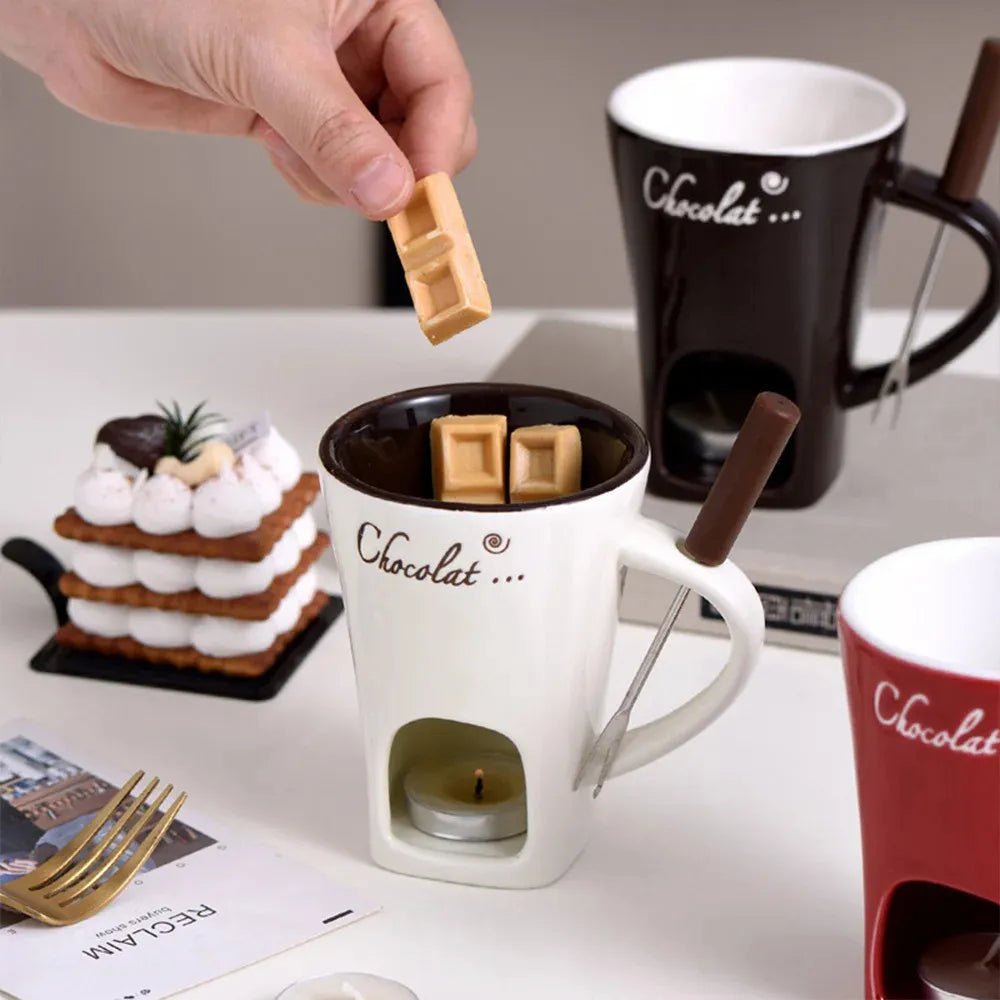Fondue Mug Set – Mini Personal Fondue Pots - Lunqara