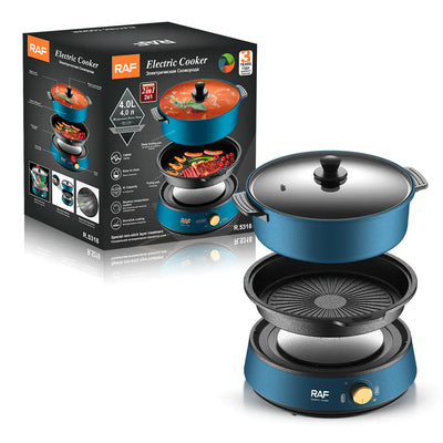 Multifunctional Electric Grill and Hot Pot Cooker