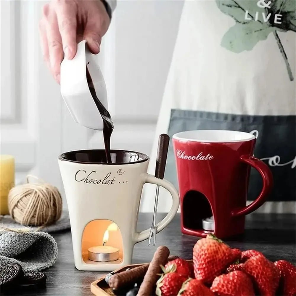 Fondue Mug Set – Mini Personal Fondue Pots - Lunqara