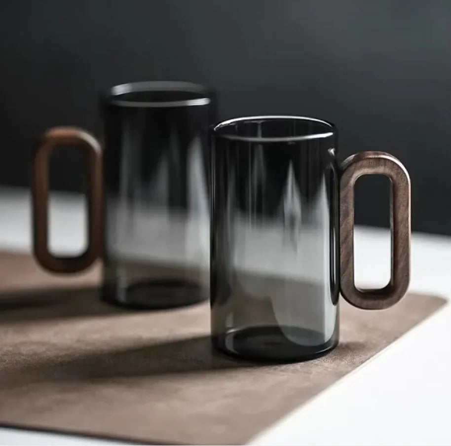 Smoky Gray Borosilicate Glass Water Cup - Lunqara 