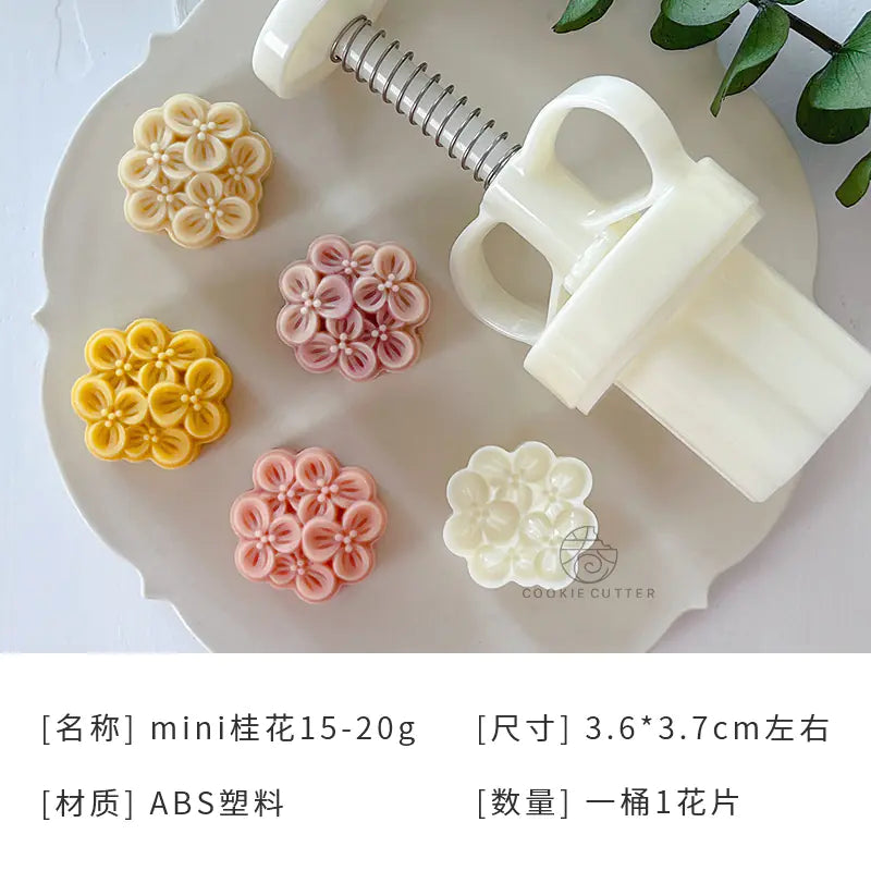 50g Mid-Autumn Festival Mooncake Mold with Floral Design - Lunqara 