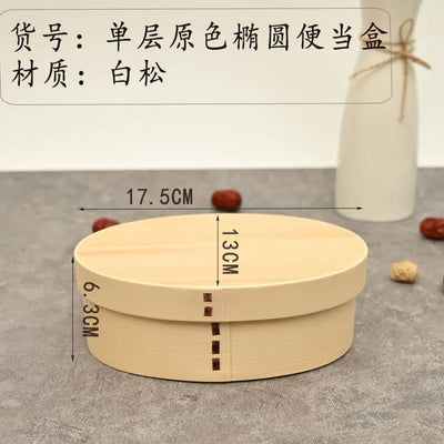 Portable Japanese Oval Bento Box - Double Layered Design - Lunqara
