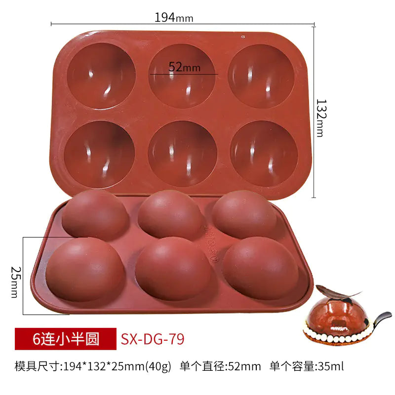 Sanjin 6-Cavity Silicone Mold for DIY Chocolate & Candy - Lunqara 