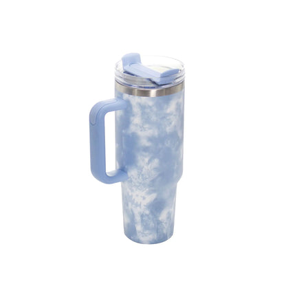 40oz Stainless Steel Travel Mug with Straw & Handle - Lunqara 