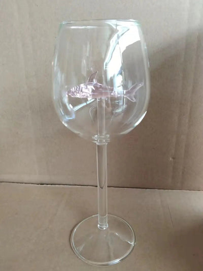 Creative Shark High Wine Glass with Octopus Design - Lunqara