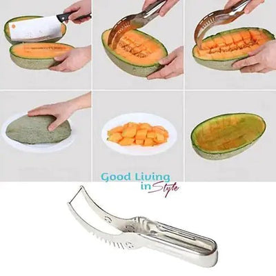 Lunqara RED/STELL Watermelon or any Melon Slicer and Cake With Mellon Baller And Fruit Carver - Lunqara