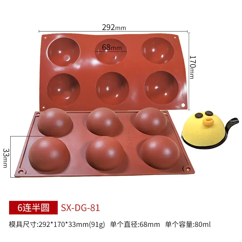 Sanjin 6-Cavity Silicone Mold for DIY Chocolate & Candy - Lunqara 