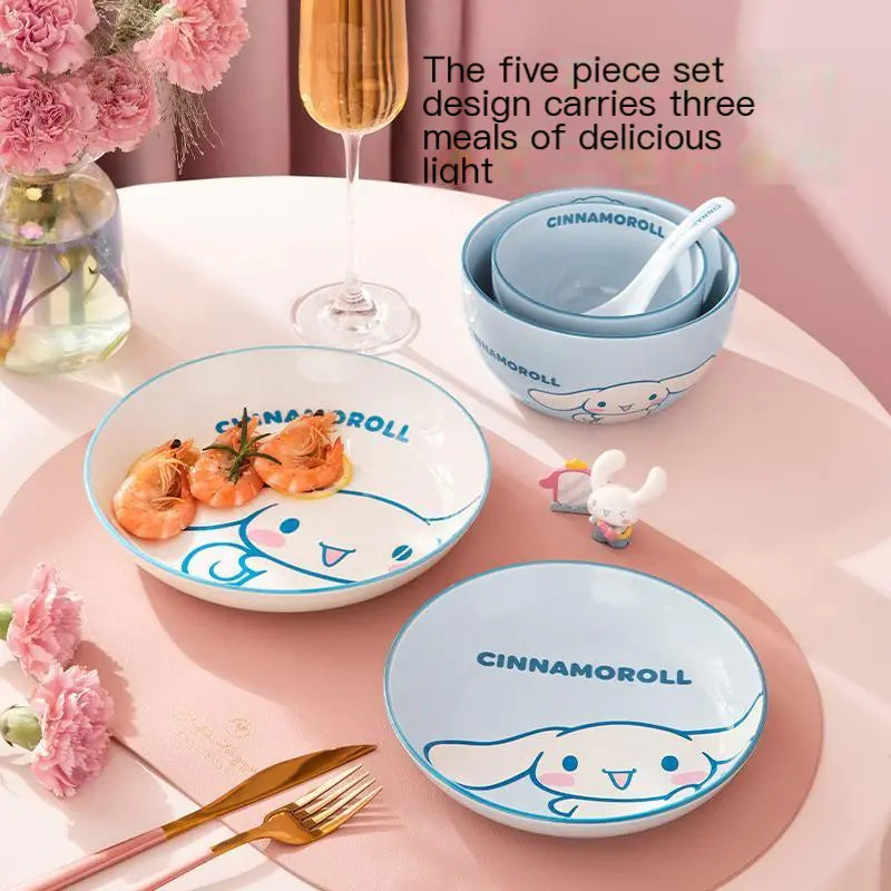 Sanrio Ceramic Dish Set for Home Use (Cute & Stylish)