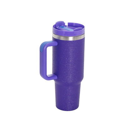 40oz Stainless Steel Travel Mug with Straw & Handle - Lunqara 