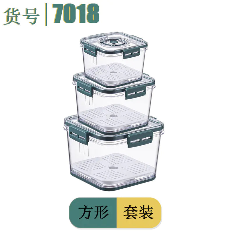 Square PET Freezer Storage Box Set for Kitchen