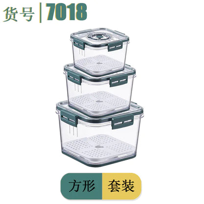 Square PET Freezer Storage Box Set for Kitchen