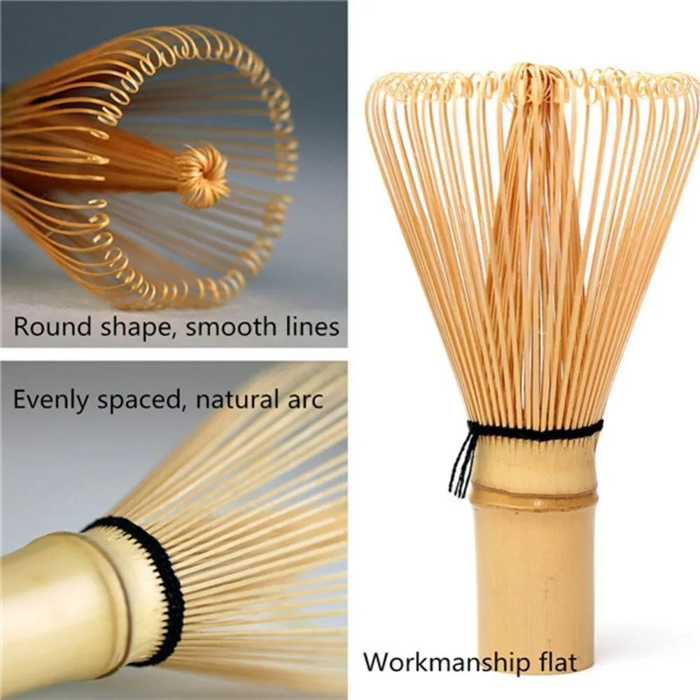 Japanese Bamboo Matcha Whisk, 64 Prongs - Lunqara 