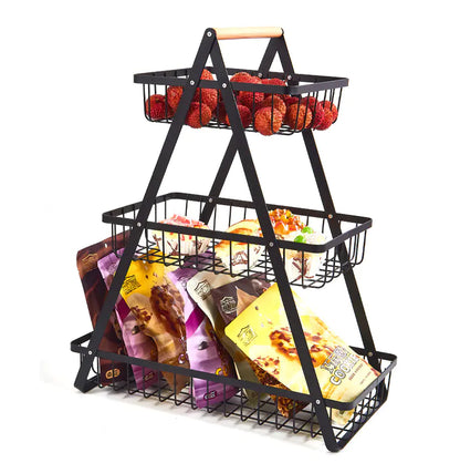 Nordic Style Removable Iron Fruit Basket for Kitchen Use - Lunqara 