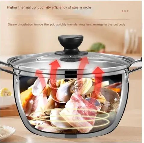Thick Stainless Steel Double-Layer Steamer Pot (Large Capacity) - Lunqara 