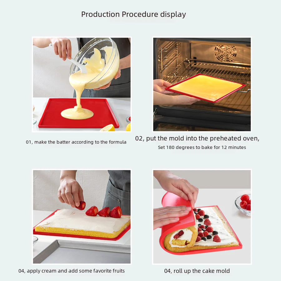 Silicone Mat for Swiss Roll and Cake Roll Baking Tools - Lunqara 