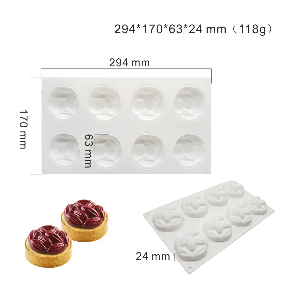 Heart - Shaped Sandstone Cake Silicone Mold and Steel Ring - Lunqara