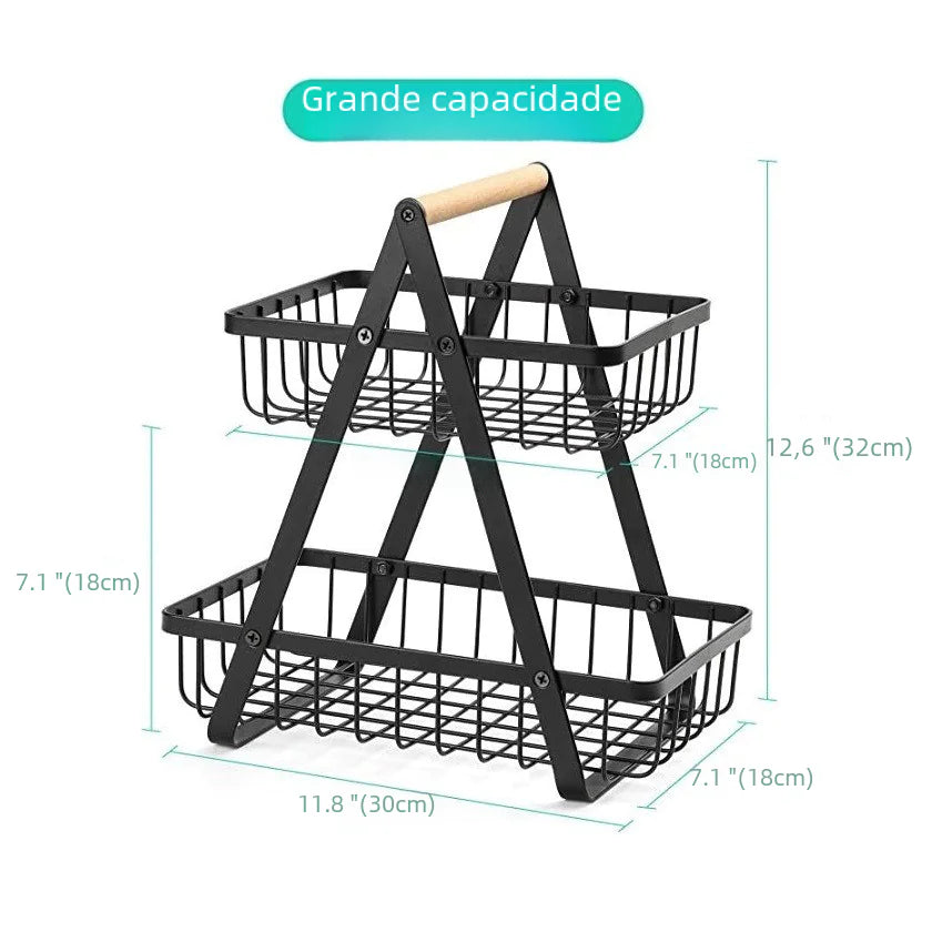 Nordic Style Removable Iron Fruit Basket for Kitchen Use - Lunqara 