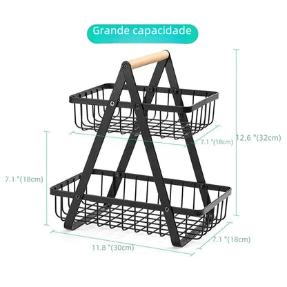 Nordic Style Removable Iron Fruit Basket for Kitchen Use - Lunqara 