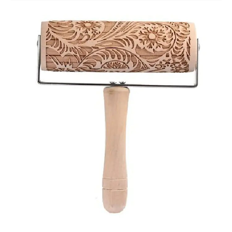 Christmas Reindeer Printed Wooden Rolling Pin with Laser Engraving