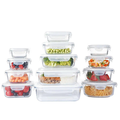 Large Glass Meal Prep Containers with Lids Set