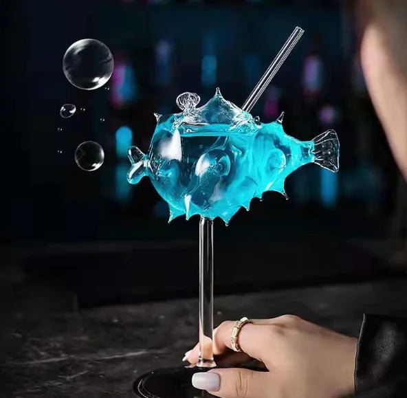 Creative Shark High Wine Glass with Octopus Design - Lunqara