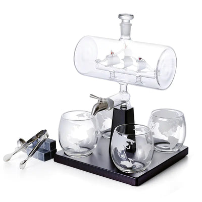 Glass Sailing Wine Bottle Container - Lunqara 