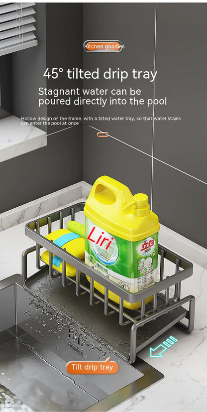 Multifunctional Kitchen Sink Organizer with Draining Rack - Lunqara 
