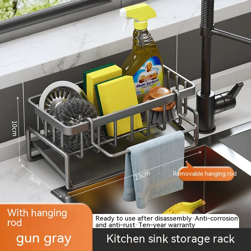 Multifunctional Kitchen Sink Organizer with Draining Rack - Lunqara 