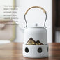 Japanese Style Ceramic Tea Set with Warm Stove Pot - Lunqara 