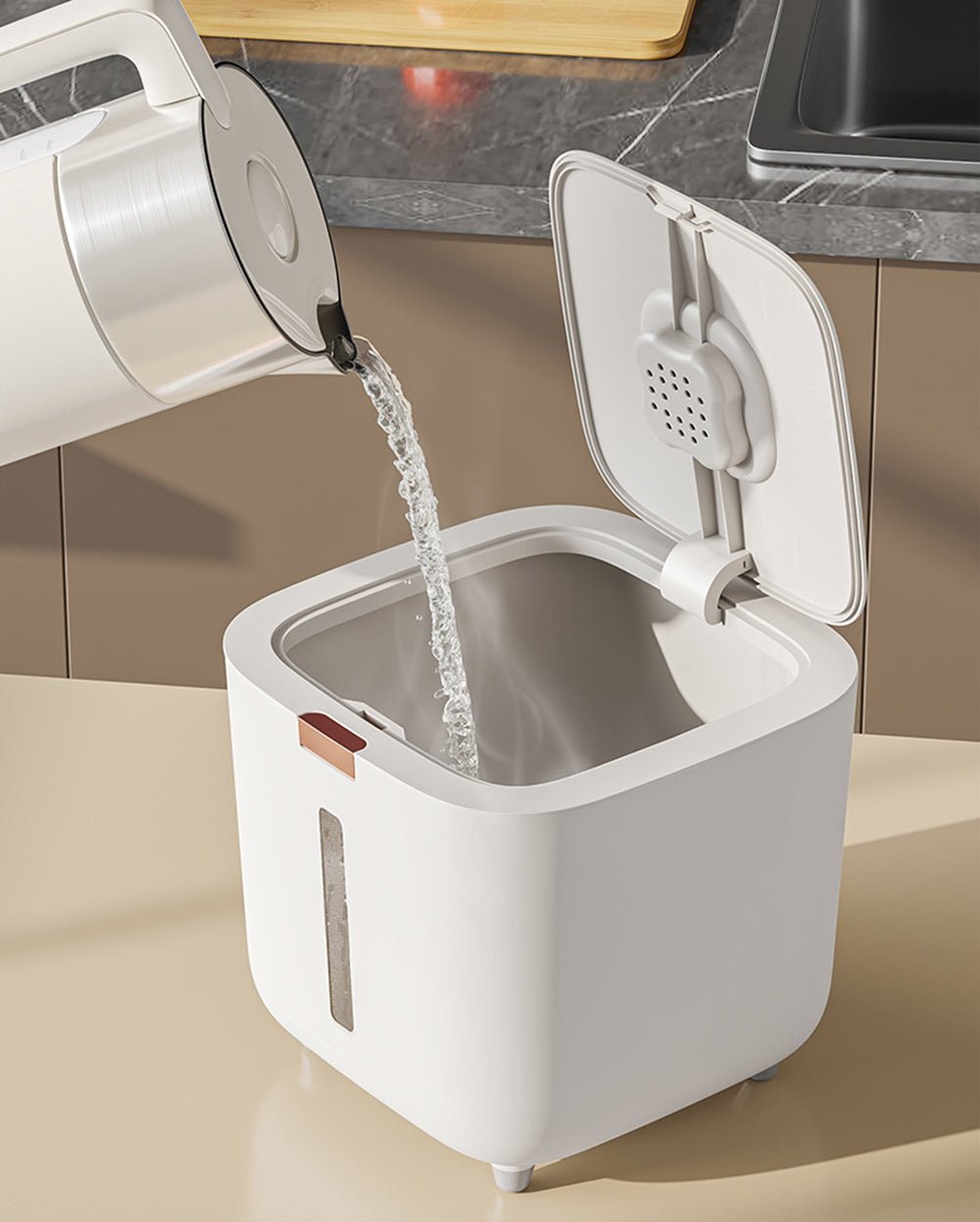 Insect Proof Moisture Proof Rice Box Grain Sealed Jar Kitchen Container 5/10KG Storage Kitchen Container Storage Box with Lid - Lunqara