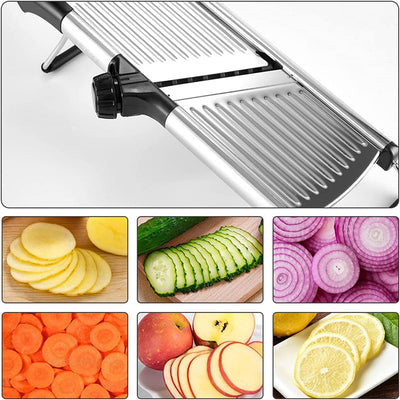 Lunqara Adjustable Mandoline Slicer Stainless Steel
Vegetable Slicer Chopper Cutter for Potato Tomato Onion
Carrot JT213