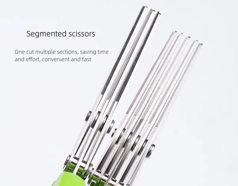 Multi-functional Stainless Steel 3/5 Layer Kitchen Scissors
Pepper Shredded Chopped Scallion Cutter Laver Cut
Cooking Tool
