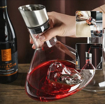 Hot - selling Iceberg Waterfall Wine Decanter Creative Transparent Lead - Free Crystal Glass Wine Dispenser Barware Quick Decanters - Lunqara