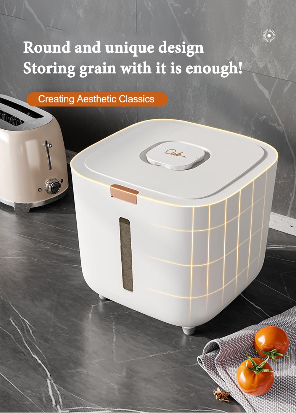 Insect Proof Moisture Proof Rice Box Grain Sealed Jar Kitchen Container 5/10KG Storage Kitchen Container Storage Box with Lid - Lunqara