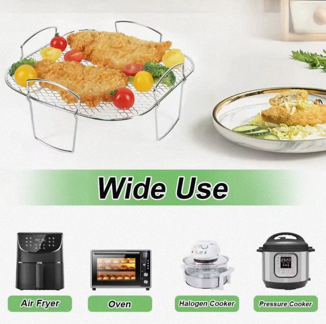 Air Fryer Baking Rack Metal Square/Round/Rectangle
Oven Grill Racks Airfryer Accessories for Cosori,Instant
Vortex,Gourmia,Foodi