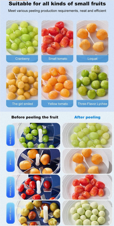 Automatic Electric Grape Peeler Electric Rechargeable Fruit Peeling Machine Hands-Free Skin Remover