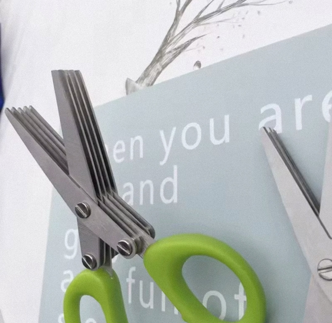 Multi-functional Stainless Steel 3/5 Layer Kitchen Scissors
Pepper Shredded Chopped Scallion Cutter Laver Cut
Cooking Tool