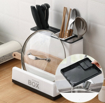 Tableware Storage Holders Kitchen Knife Plastic Storages Racks For Kitchen Convenience Cabinet Kitchen Gadgets - Lunqara 