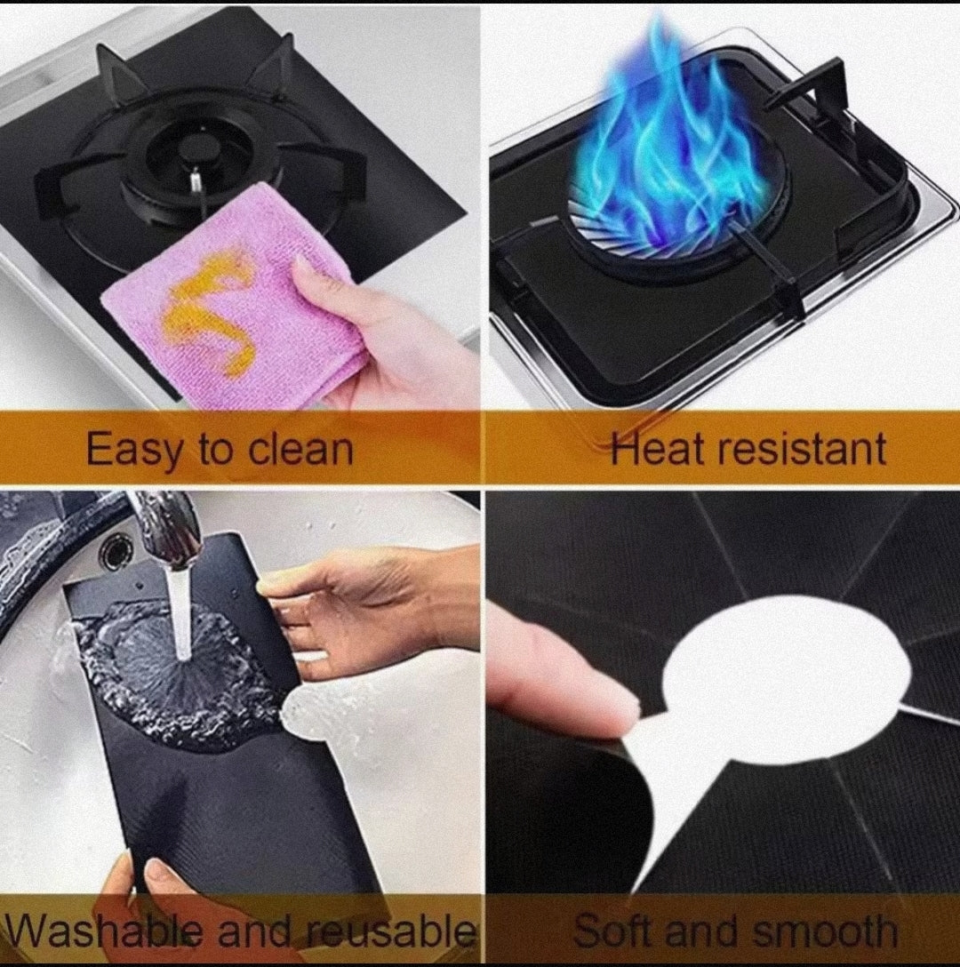 Gas Stove Burner Covers Square Heat-resistant Oil-proof
Reusable Stove Protector Pads Non-Stick Stovetop Liner