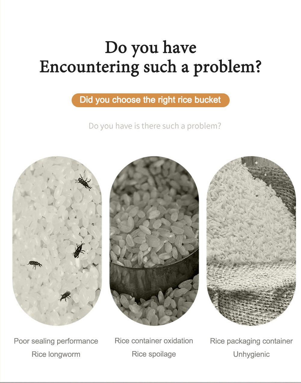 Insect Proof Moisture Proof Rice Box Grain Sealed Jar Kitchen Container 5/10KG Storage Kitchen Container Storage Box with Lid - Lunqara