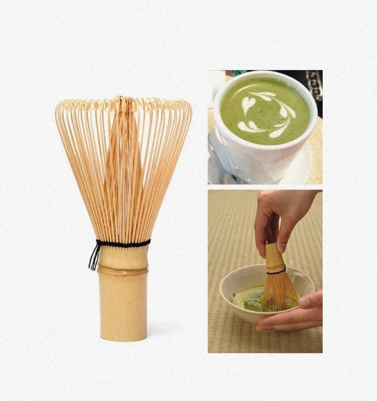 Japanese Bamboo Matcha Whisk, 64 Prongs - Lunqara 