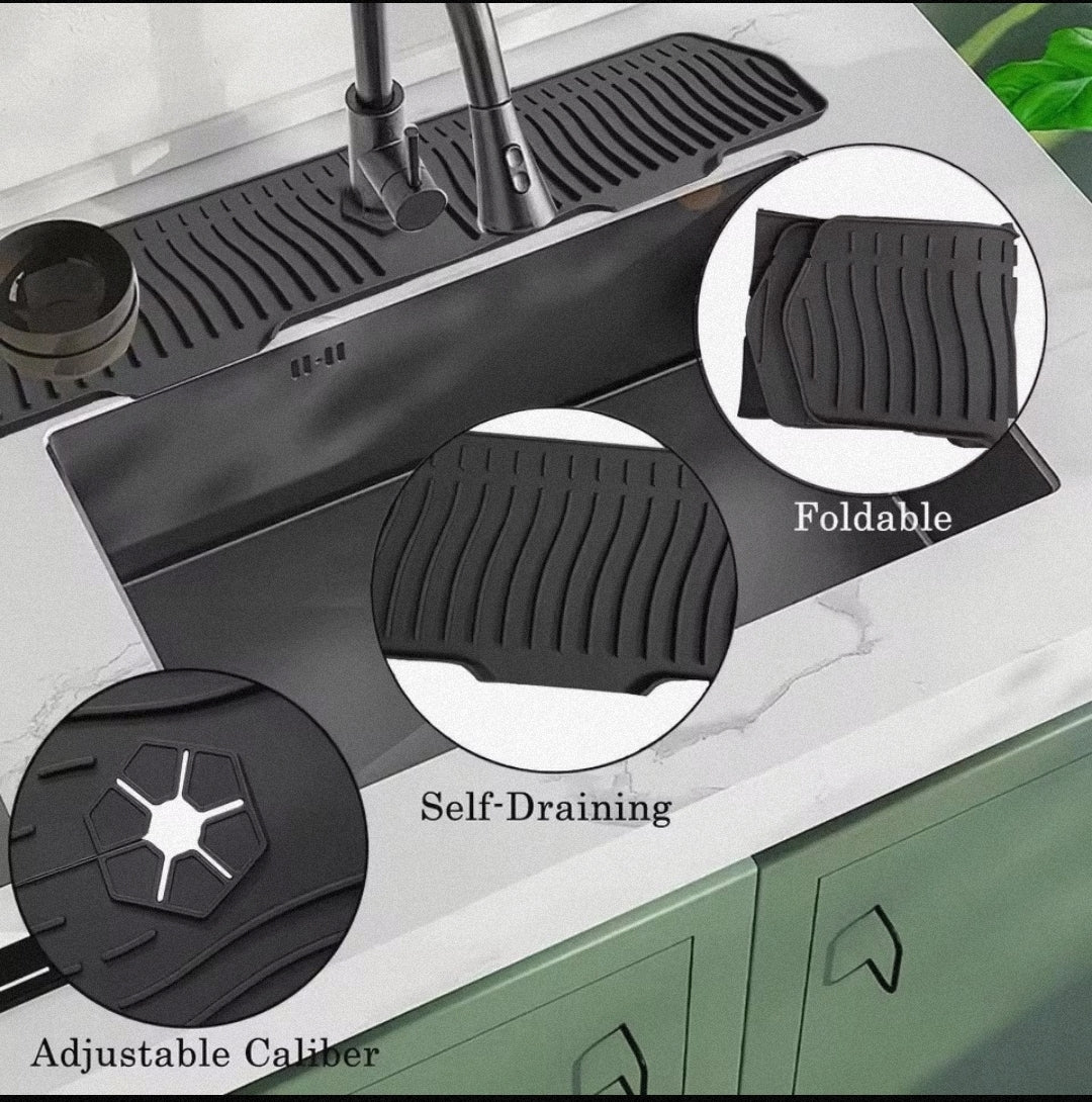 Kitchen Faucet Splash Pad Silicone Sink Faucet
Splash Guard Mat Drain Pad Countertop Protector for
Multipurpose