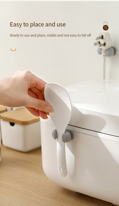 Rice Spoon Holder Silicone Storage Rack, Kitchen
Wall-Mounted Cooker Spoon Shelf, Placement Rack