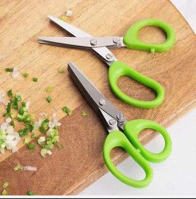Multi-functional Stainless Steel 3/5 Layer Kitchen Scissors
Pepper Shredded Chopped Scallion Cutter Laver Cut
Cooking Tool