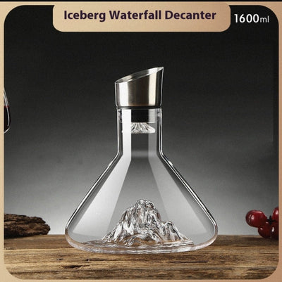 Hot - selling Iceberg Waterfall Wine Decanter Creative Transparent Lead - Free Crystal Glass Wine Dispenser Barware Quick Decanters - Lunqara