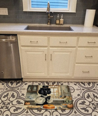 Poodle Fall Kitchen Pumpkins Memory Foam Kitchen Mat - Lunqara 