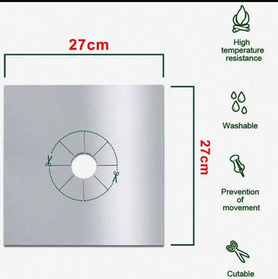 Gas Stove Burner Covers Square Heat - resistant Oil - proof Reusable Stove Protector Pads Non - Stick Stovetop Liner - Lunqara